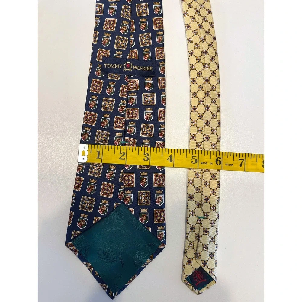 Tommy‎ Hilfiger Crest Logo Blue Gold Mens Tie